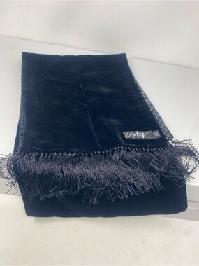 Chelsey By Joseph NIB Black Velvet Reversible Vintage Elegant Silk Italian Scarf